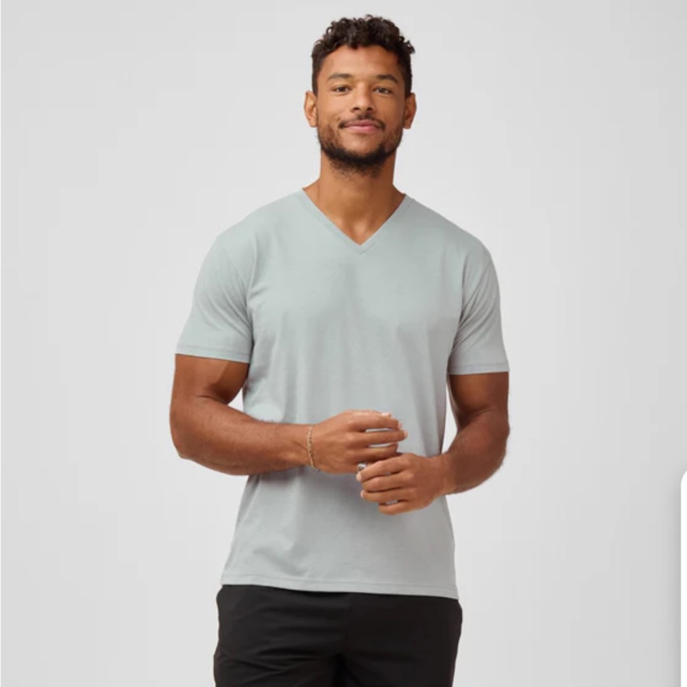 Light Blue V-Neck Men's Shirt